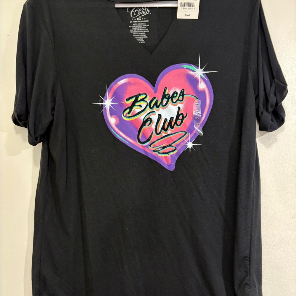Hybrid Apparel Black and Pink Babes Club Tee